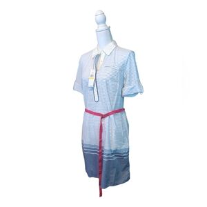 NWT Tommy Hilfiger Casual Belted Boat Midi Dress Sz M